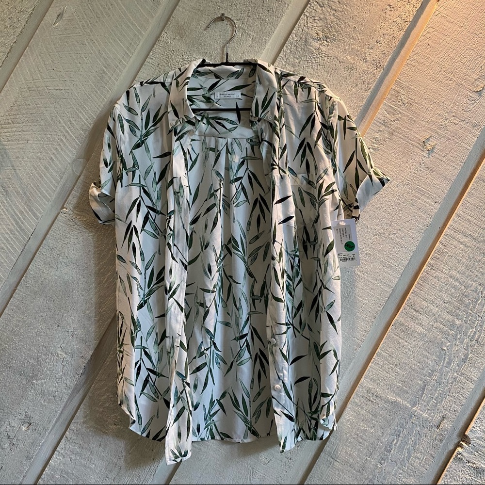 BNWT Equipment Silk Palm Leaf Print Button Down